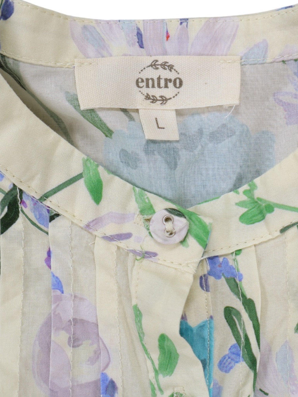Entro Floral Puff Sleeve Babydoll Blouse Large Cottagecore Prairie Top - Picture 6 of 9